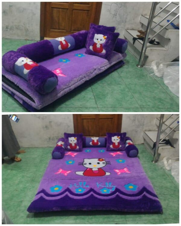 Sofá-cama de personagens 200x150x10 cm / Colchão dobrável de penas grossas - Imagem 12
