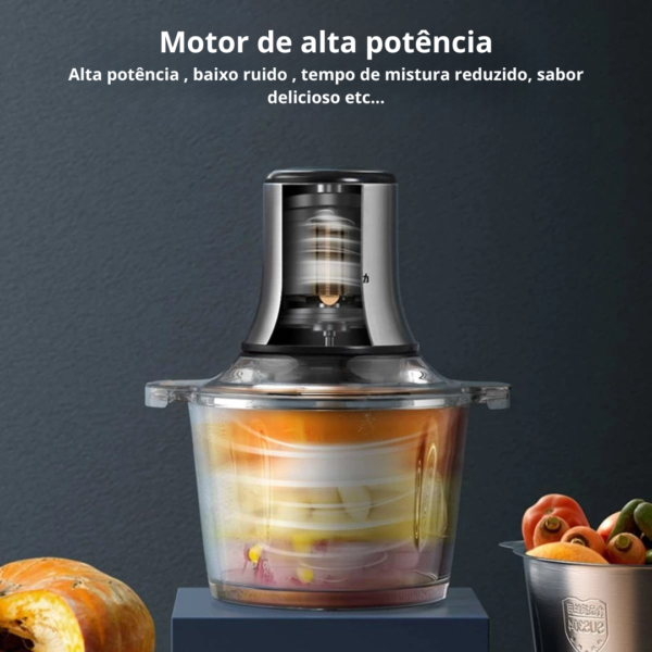 PowerMix - Picador De Alimentos Moedor De Carne Mixer Elétrica Processador Cozinha - Imagem 5