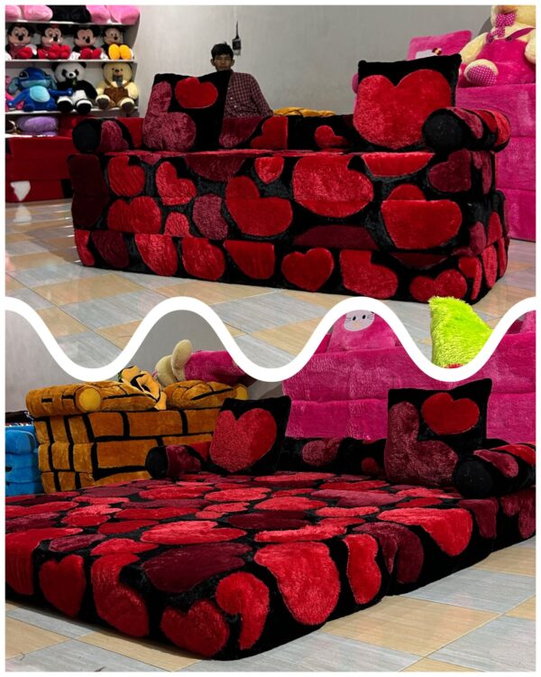 Sofá-cama de personagens 200x150x10 cm / Colchão dobrável de penas grossas - Imagem 18