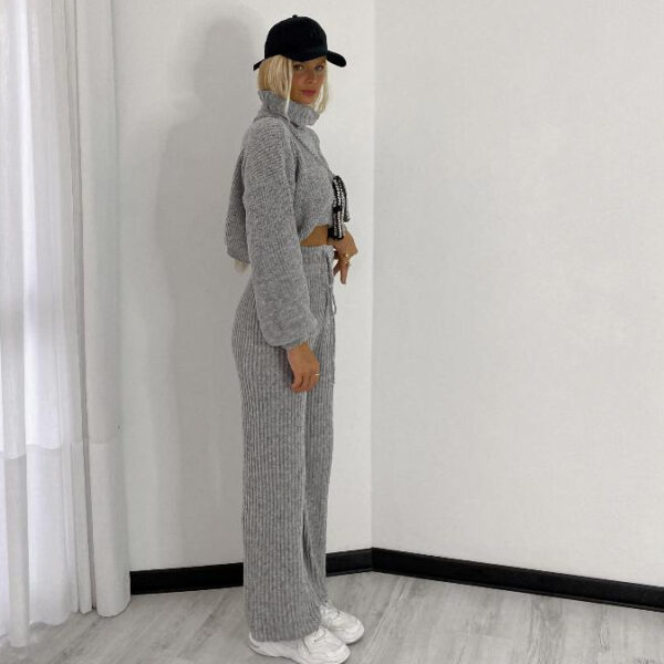 Conjunto Inverno De Frio Pantalona Com Gola Mousse Tricot e Trico Lançamento 2025 - Imagem 3