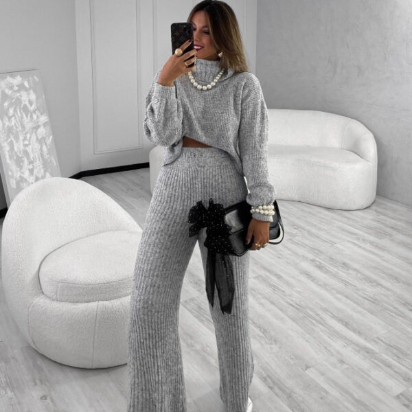 Conjunto Inverno De Frio Pantalona Com Gola Mousse Tricot e Trico Lançamento 2025 - Imagem 4