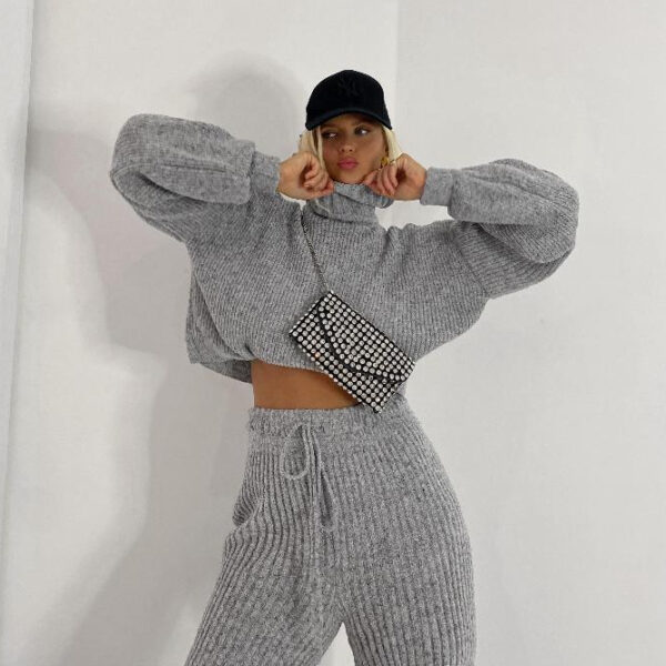 Conjunto Inverno De Frio Pantalona Com Gola Mousse Tricot e Trico Lançamento 2025 - Imagem 5