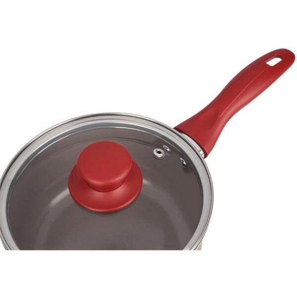 Jogo de Panelas Brinox 7 pçs Antiaderente Ceramic Life Easy Vermelha - Imagem 5