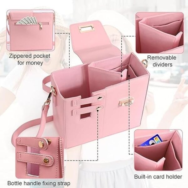 Bolsa tiracolo portátil para armazenamento de copo de água, bolsa transversal com suporte para garrafa de água esportiva para bolsa Stanley Cup - Imagem 3