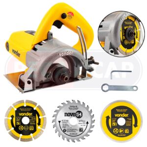 Kit Serra Mármore Vonder Smv1300s Tipo Makita + 3 Discos de Corte