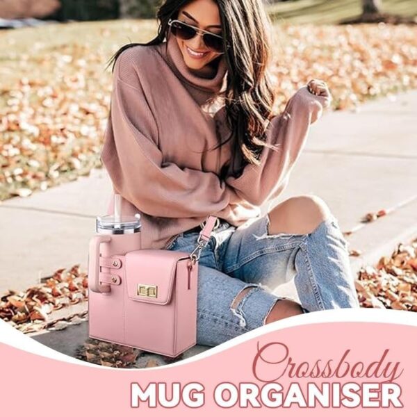 Bolsa tiracolo portátil para armazenamento de copo de água, bolsa transversal com suporte para garrafa de água esportiva para bolsa Stanley Cup - Imagem 5
