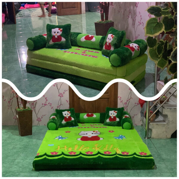 Sofá-cama de personagens 200x150x10 cm / Colchão dobrável de penas grossas - Imagem 15